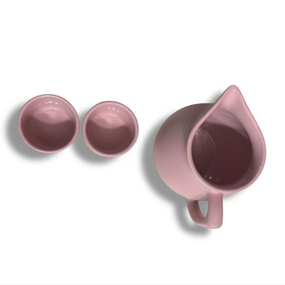 PIGEON FORGE POTTERY Pink Pitcher & Cup Set VINTAGE